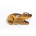 Handmade Natural tiger's eye gemstone dog figure Decorative gift item K 4